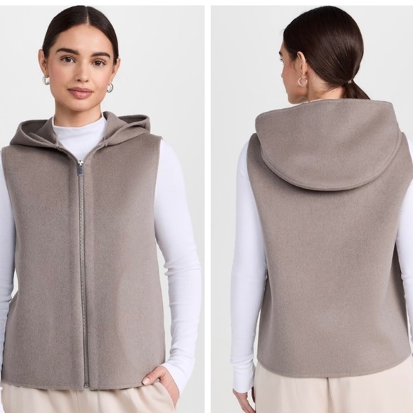 Theory Hooded Zip Vest, Wool with Cashmere, Size Small - NWT - Picture 5 of 16